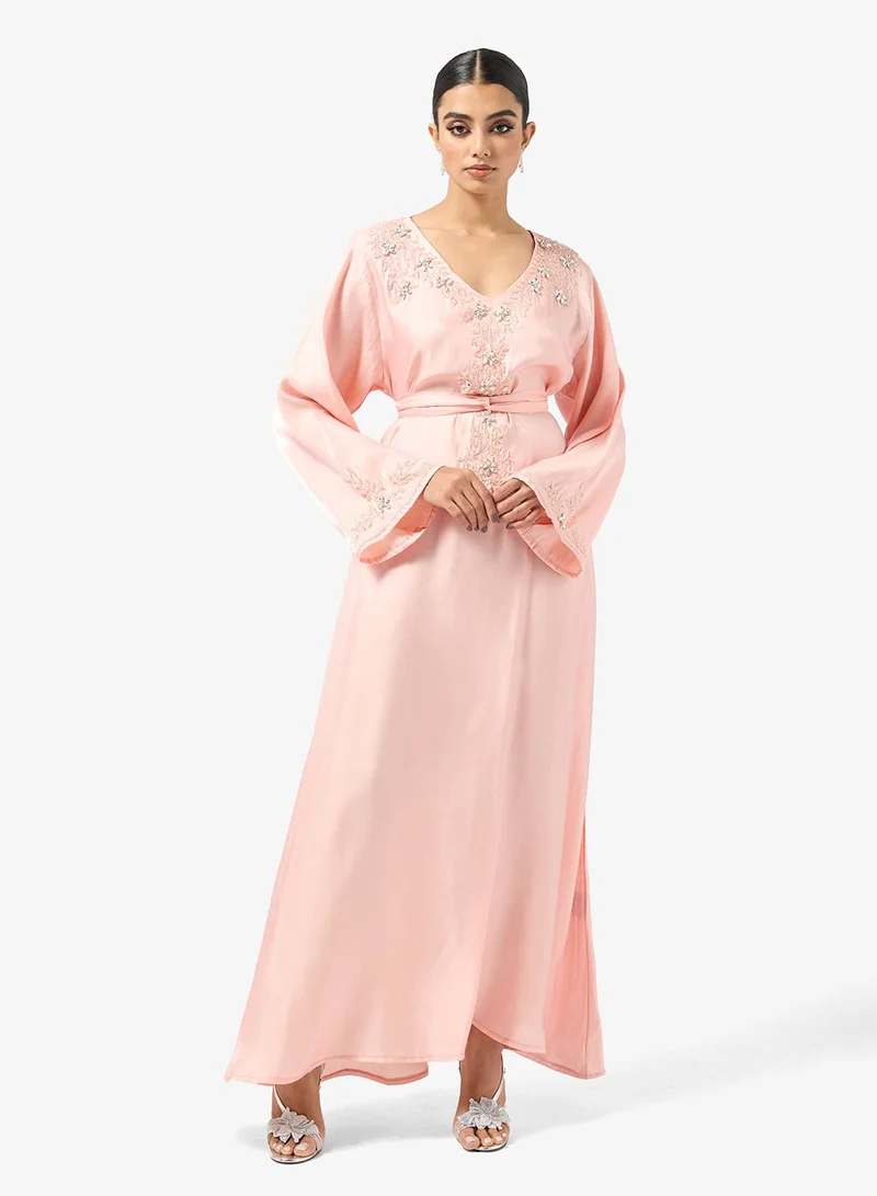 hayas closet  Embellished Belted Jalabiya for Women | Best Price UAE